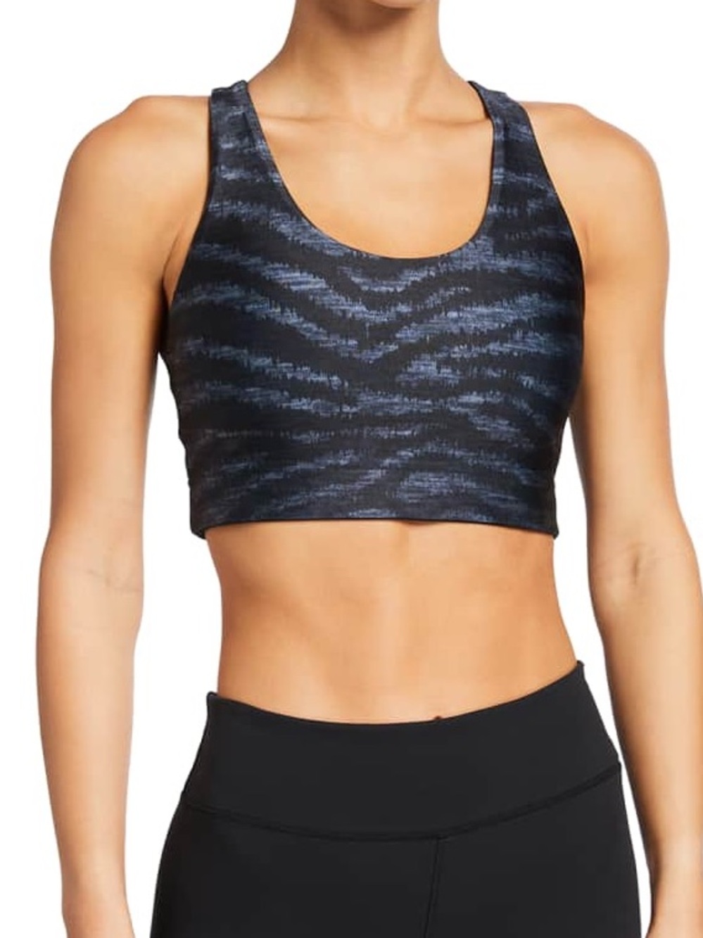 Terez‎ Show Your Stripes Black Gray Athletic Sports Bra